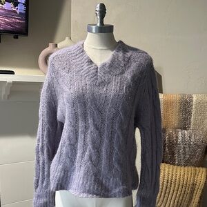 Lavender V-Neck Sweater